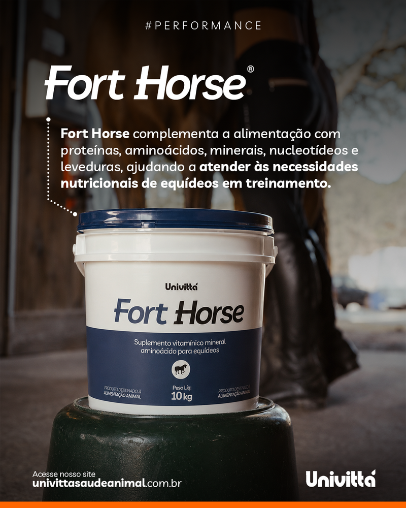 Fort Horse Univittá 2,5kg e 10kg – Suplemento para Equinos Atletas e em Treinamento