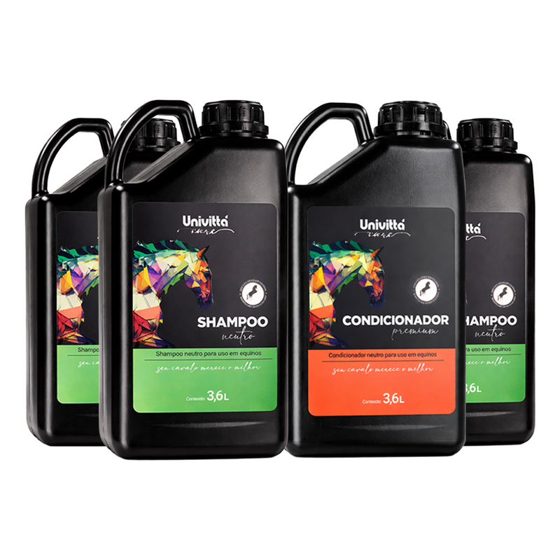 Ritual Manejo Diário Univittá Care - 3 Shampoos Neutros + 1 Condicionador 3,6L