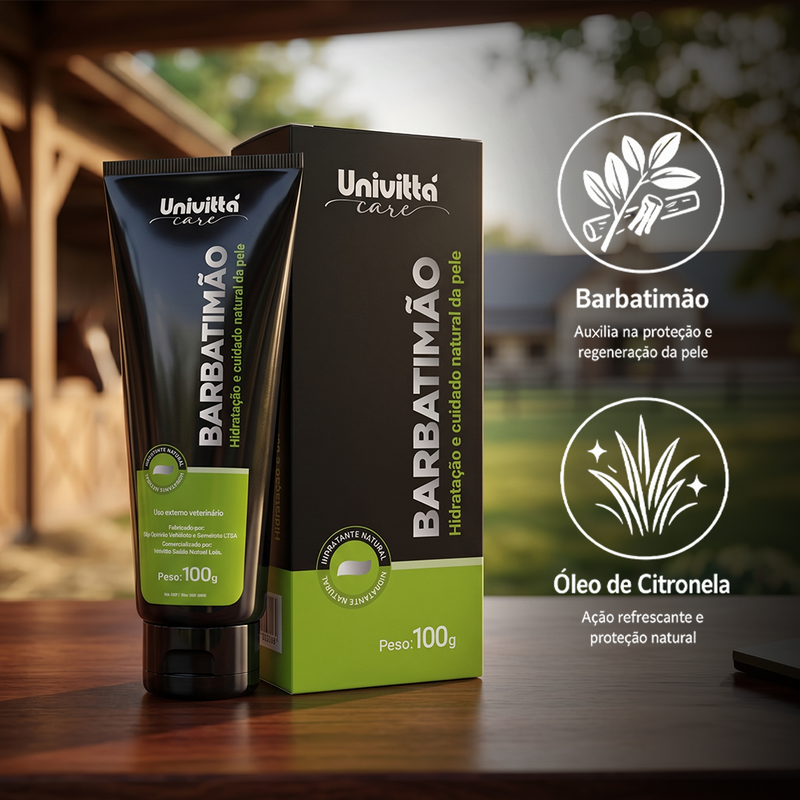 Pomada Hidratante para Pele de Animais Barbatimão Univittá Care 100g