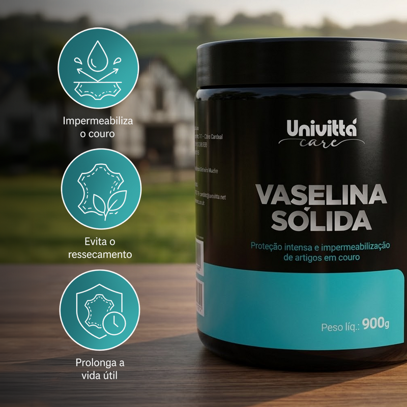 Vaselina Sólida Univittá Care 900g - Impermeabilização e Proteção de Couro
