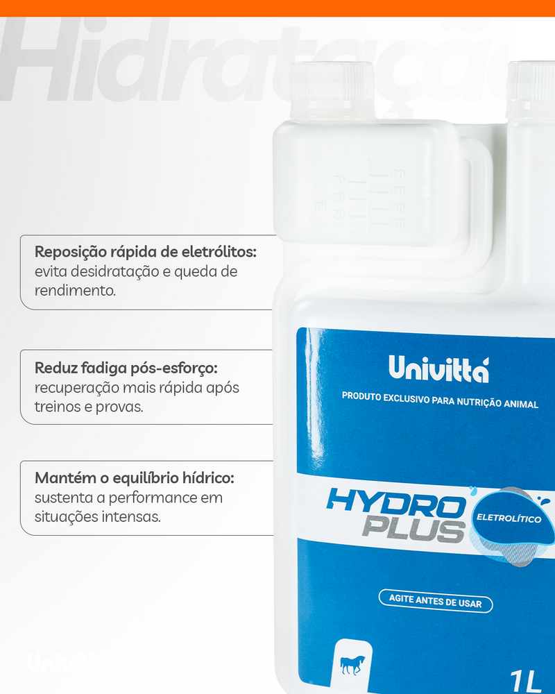 Hydroplus Univittá 1L e 5L – Suplemento Eletrolítico para Equídeos e Suínos