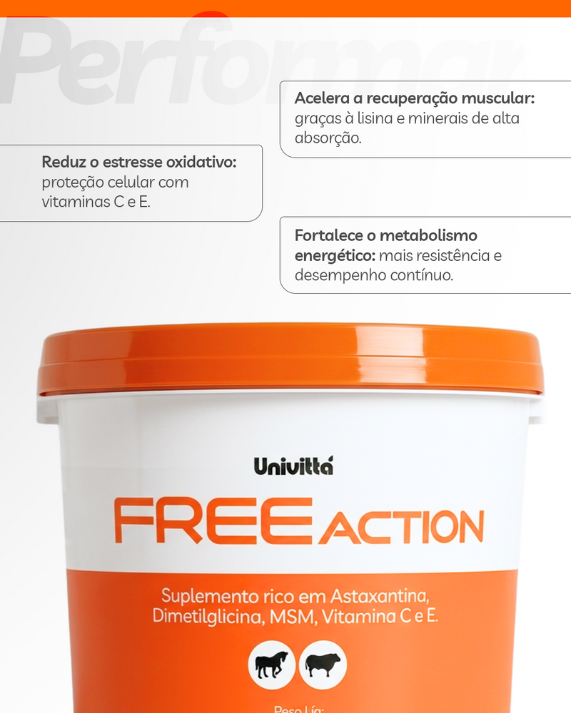 Free Action Univittá 1kg – Suplemento Antioxidante e Metabólico para Equinos