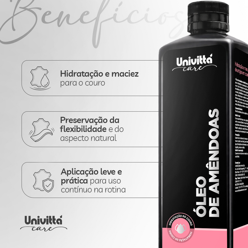 Óleo de Amêndoas Univittá Care 1L – Hidratação e Maciez para Couro
