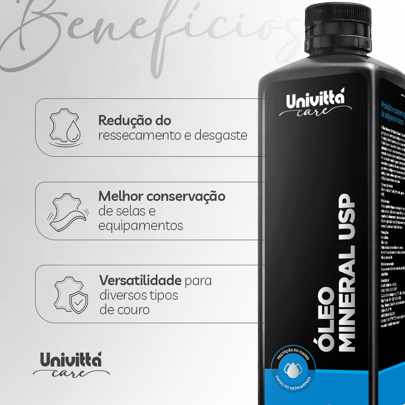 Óleo Mineral USP Univittá Care 1L – Proteção e Conservação de Couro