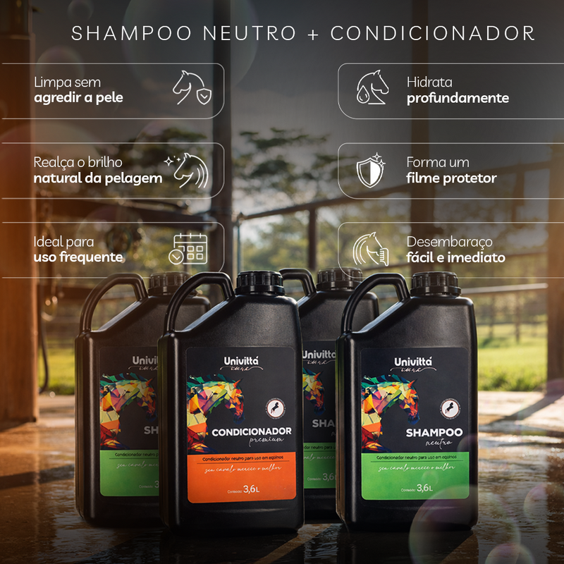 Ritual Manejo Diário Univittá Care - 3 Shampoos Neutros + 1 Condicionador 3,6L
