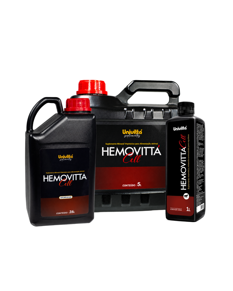 Hemovittá Cell Univittá 1L, 3,6L e 5L – Suplemento Vitamínico, Mineral e Aminoácido para Equinos